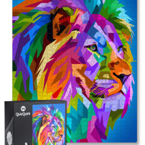 Colorful Lion 1000 Piece Jigsaw Puzzle (Puzzle Saver Kit Included)