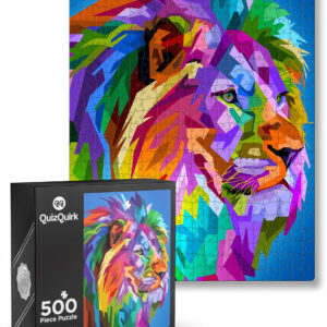 Colorful Lion 500 Piece Jigsaw Puzzle (Puzzle Saver Kit Included)