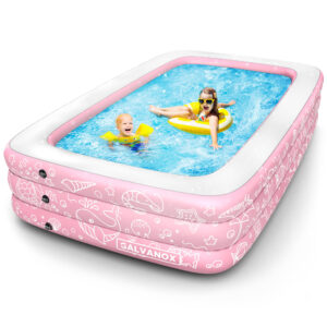 Inflatable Pool, Above Ground Swimming Pool (120" X 72" X 22") Pink
