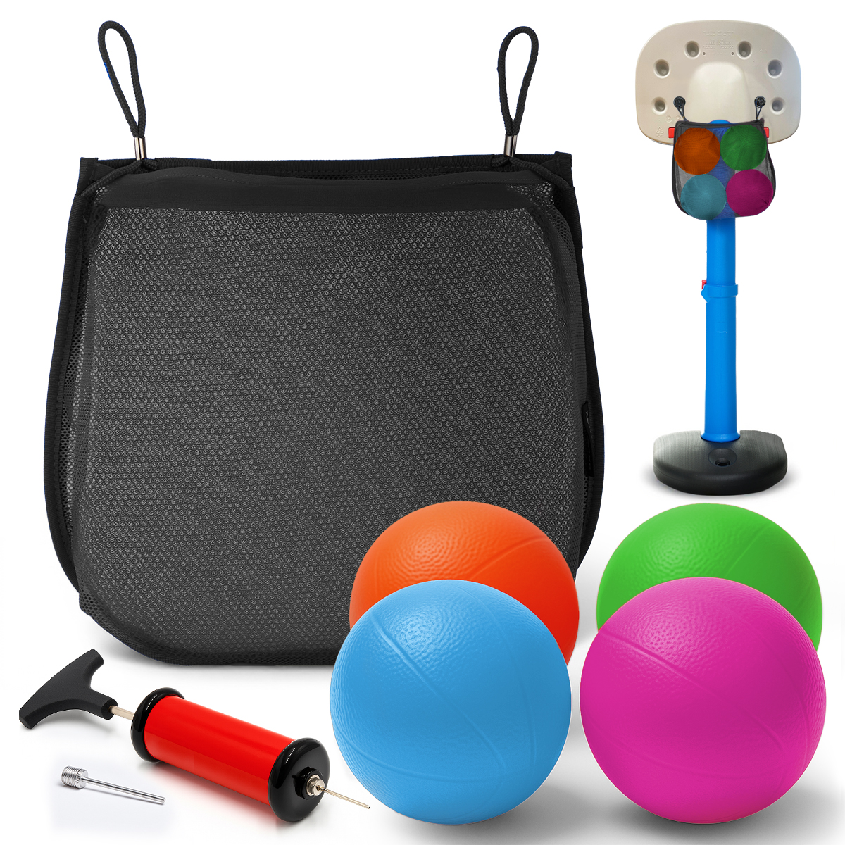 Storage Set for Little Tikes Easy ScoreBasketball Hoop + Mini Basketballs Multi Color - Image 2