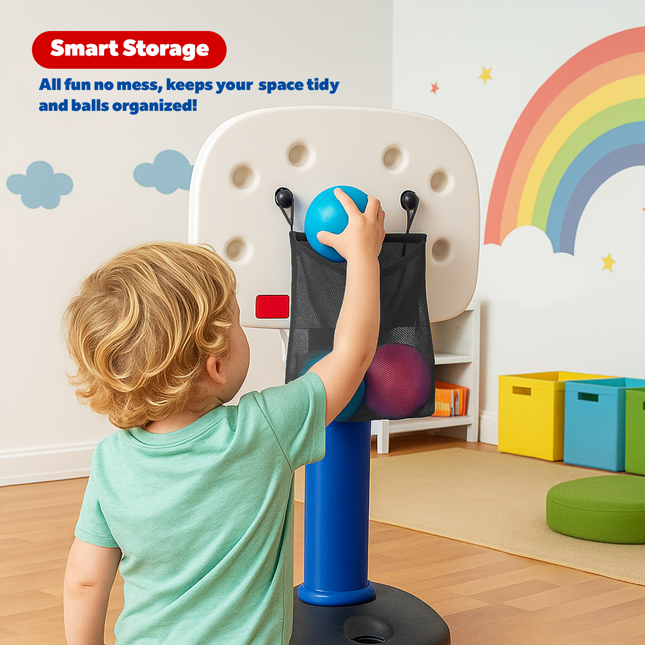 Storage Set for Little Tikes Easy ScoreBasketball Hoop + Mini Basketballs Multi Color - Image 4