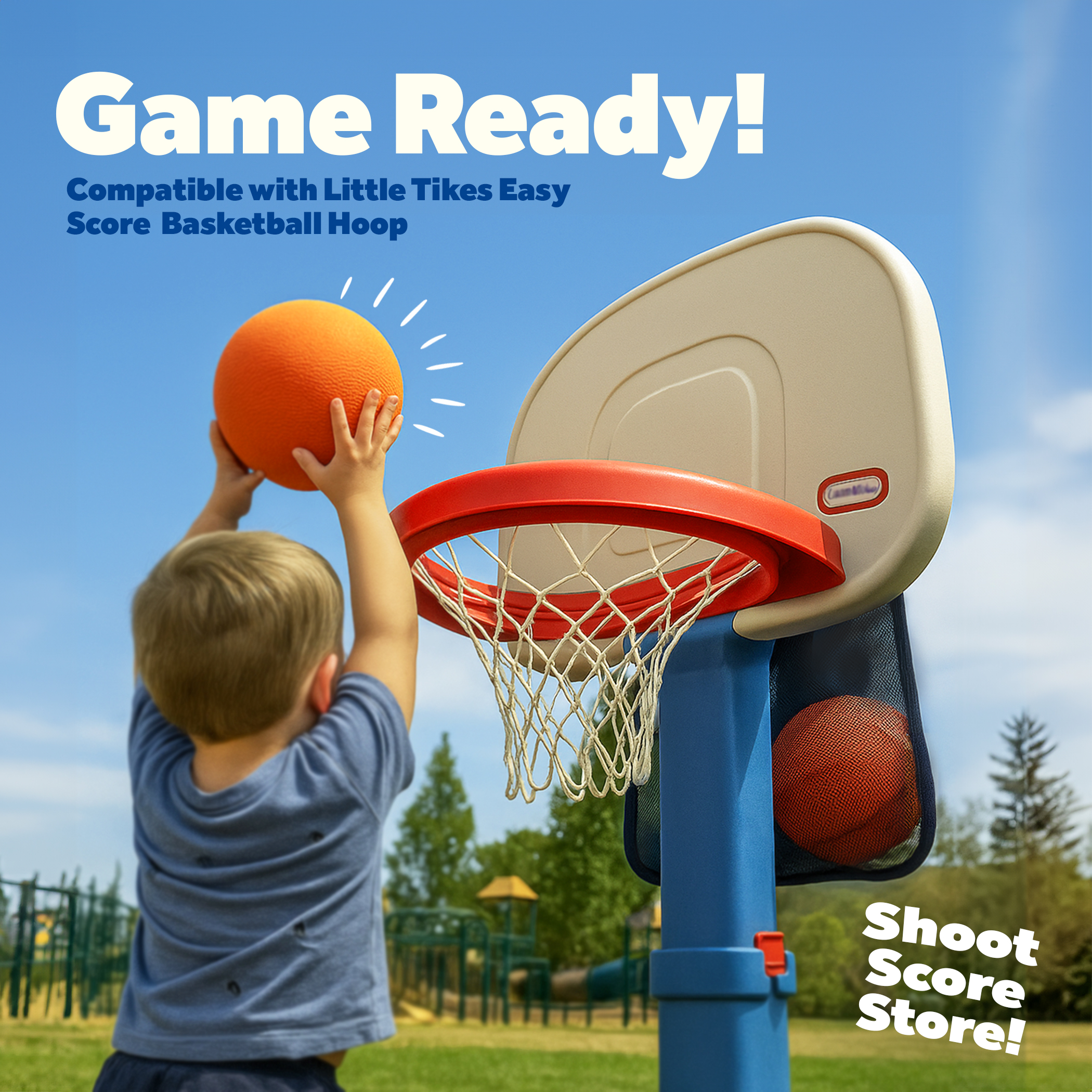 Storage Set for Little Tikes Easy ScoreBasketball Hoop + Mini Basketballs Multi Color - Image 6