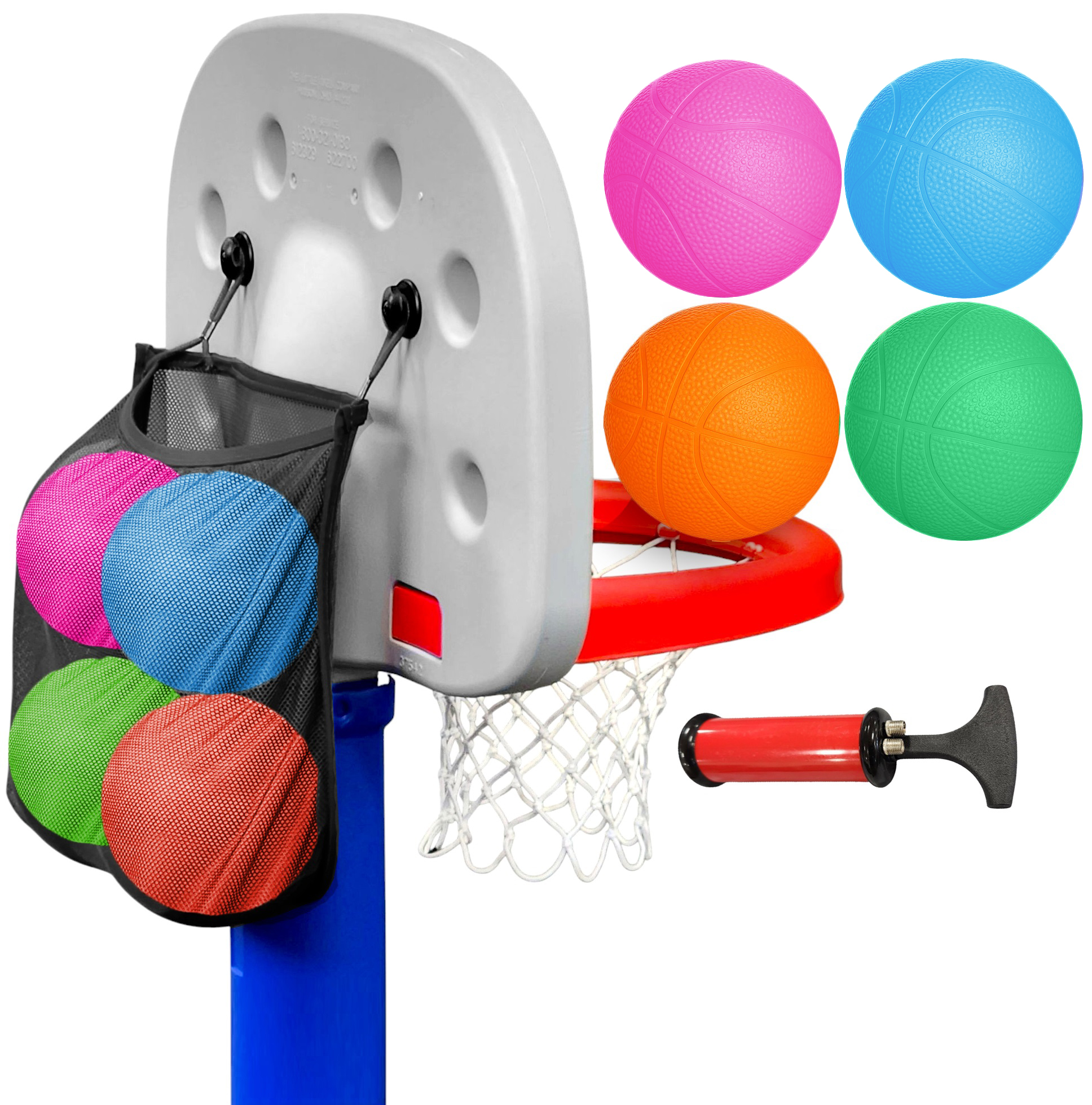 Storage Set for Little Tikes Easy ScoreBasketball Hoop + Mini Basketballs Multi Color