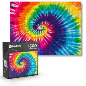 Tie Dye Colorful 500 Piece Jigsaw Puzzle (Puzzle Saver Kit Included)
